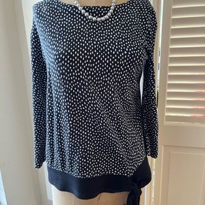 Talbots Polkadot Top with bow tie